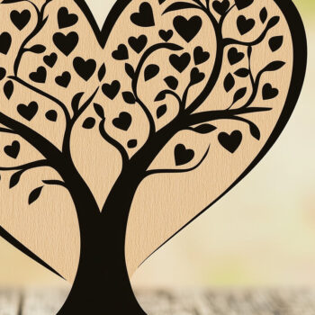 Intra απο ξύλο plywood 3mm-4mm πάχος – Paper Cut Love Tree Δίασταση  20x20 cm INTRAFABR-112696891 - Image 1