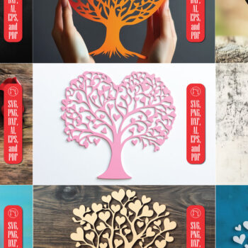 Intra απο ξύλο plywood 3mm-4mm πάχος – Paper Cut Love Tree Bundle Δίασταση  20x20 cm INTRAFABR-112697831 - Image 1