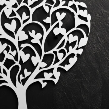Intra απο ξύλο plywood 3mm-4mm πάχος – Paper Cut Love Tree Δίασταση 20x20 cm INTRAFABR-112675034 - Image 1