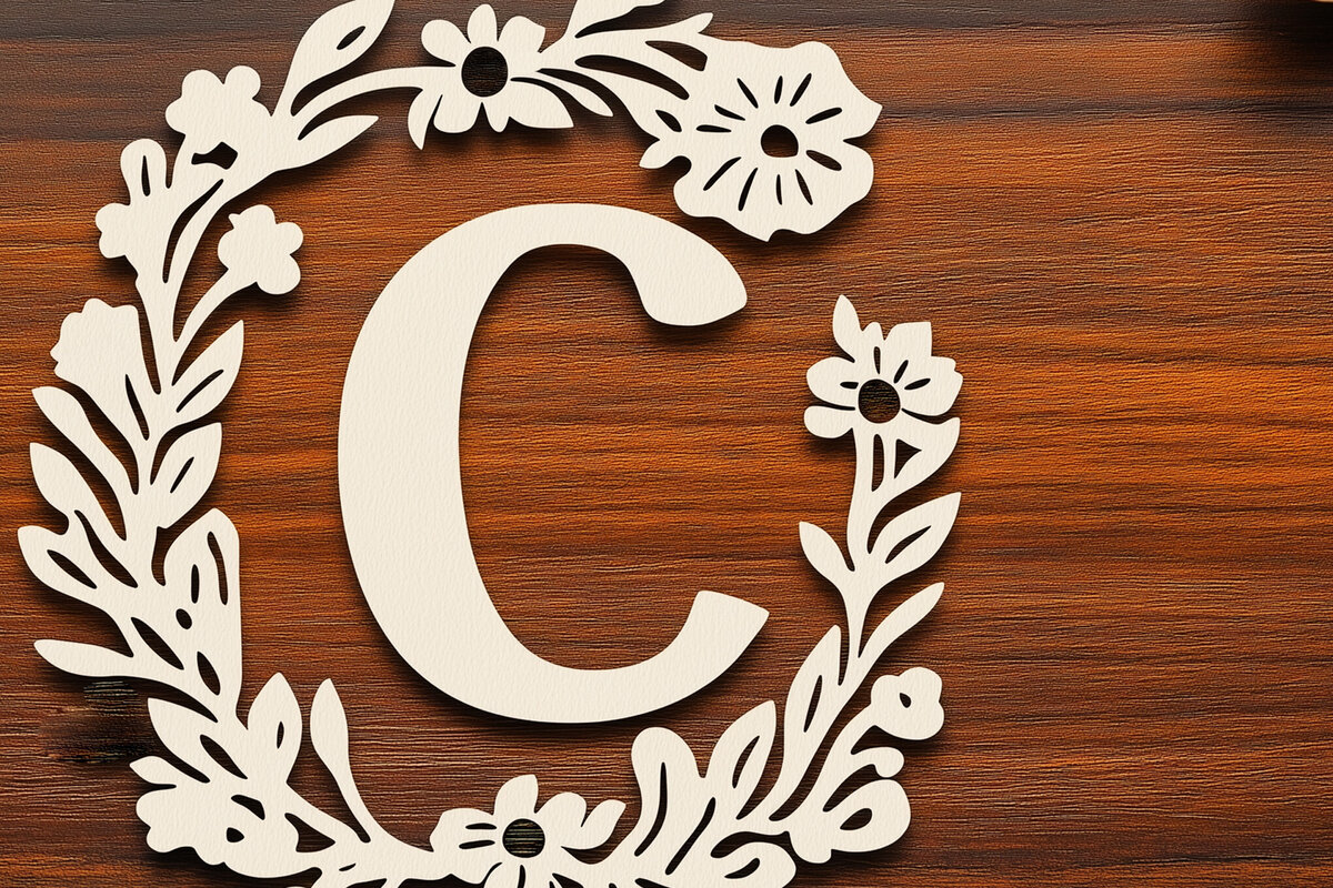 Intra απο ξύλο plywood 3mm-4mm πάχος – Αρχείο κοπής μονογράμματος Cut Paper Δίασταση  20x20 cm INTRAFABR-107740909