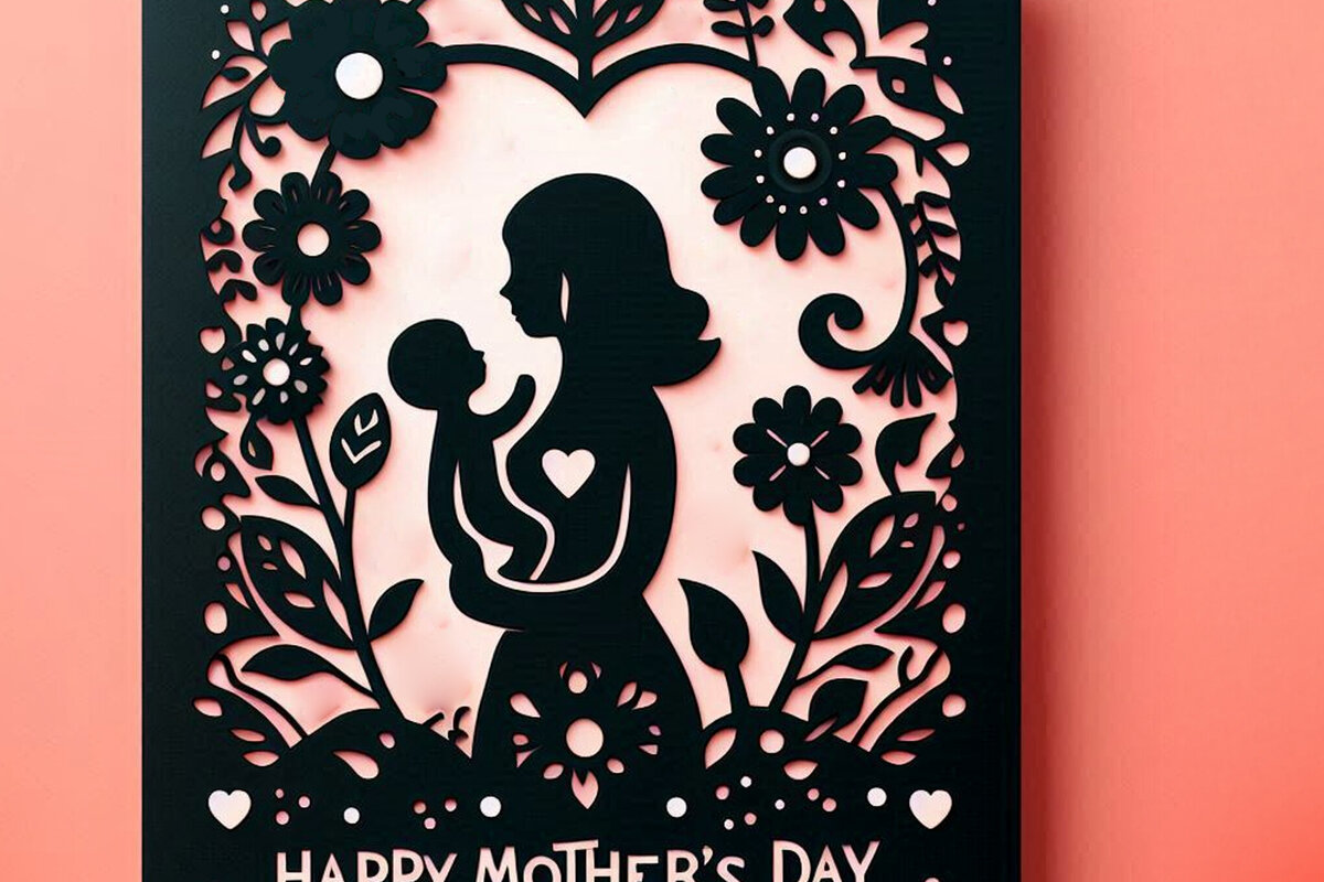 Intra απο ξύλο plywood 3mm-4mm πάχος – Paper Cut Mother's Day Card Δίασταση  20x20 cm INTRAFABR-119642974