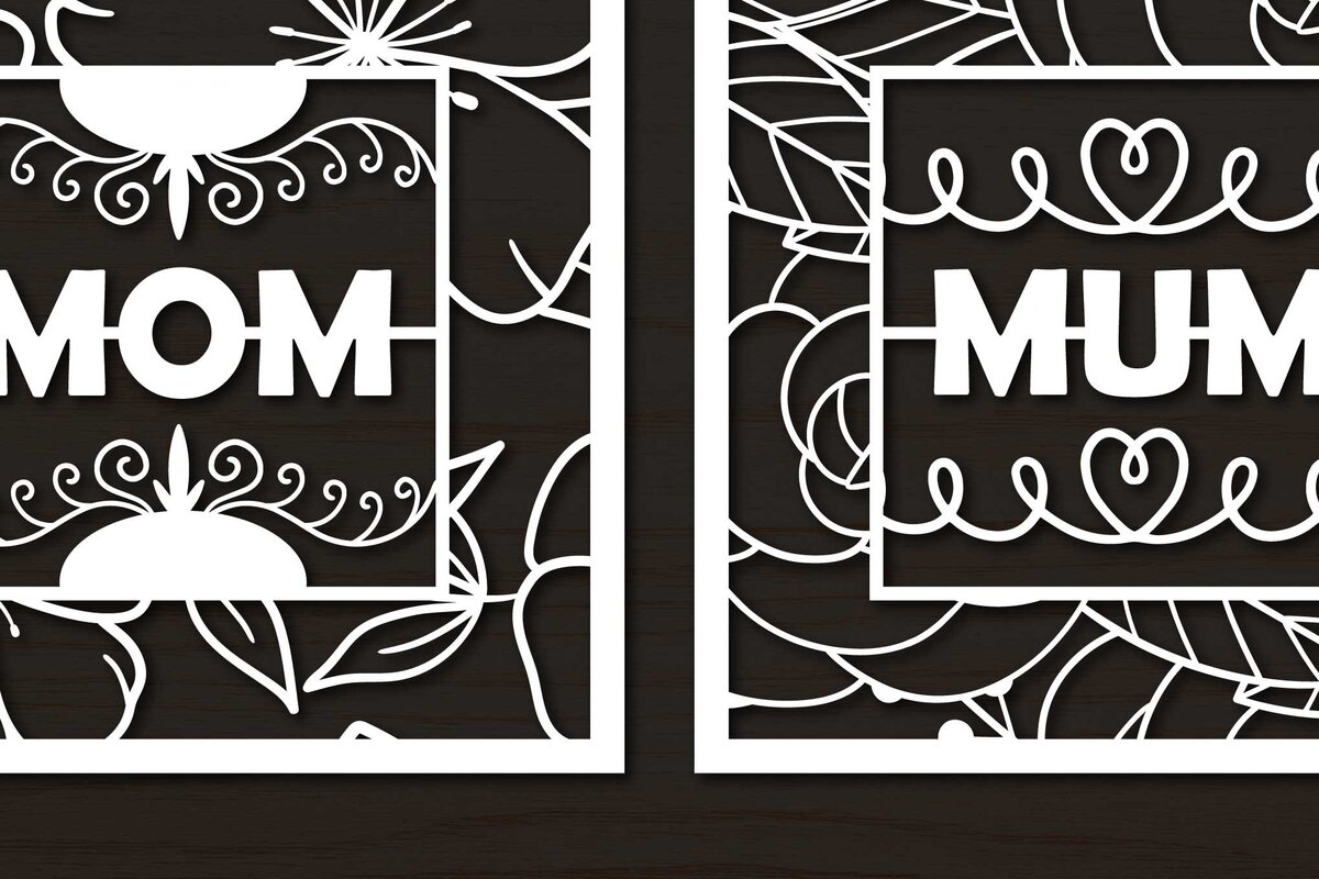 Intra απο ξύλο plywood 3mm-4mm πάχος – Πακέτο Paper Cut Mother's Day Δίασταση  20x20 cm INTRAFABR-69198177