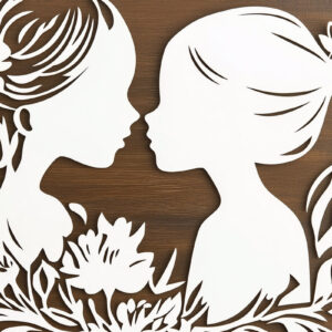 Intra απο ξύλο plywood 3mm-4mm πάχος – Paper Cut Mother’s Day Δίασταση 20x20 cm INTRAFABR-117424832
