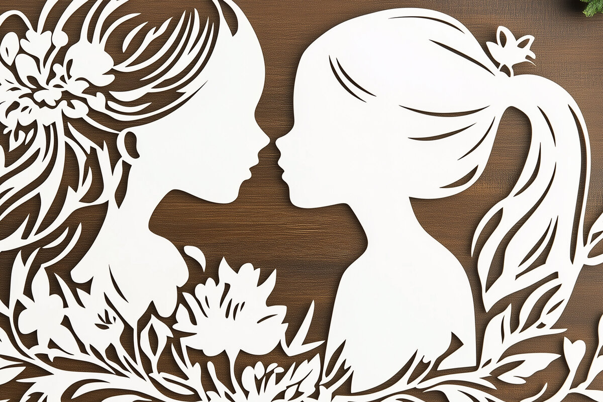 Intra απο ξύλο plywood 3mm-4mm πάχος – Paper Cut Mother’s Day Δίασταση  20x20 cm INTRAFABR-117424832