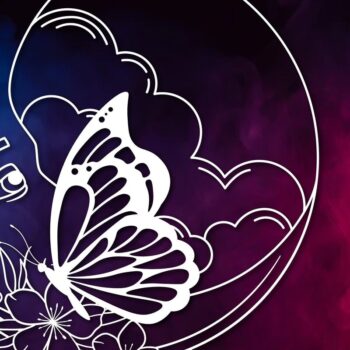 Intra απο ξύλο plywood 3mm-4mm πάχος – Διάνυσμα Mystical Butterfly Cut Paper Δίασταση  20x20 cm INTRAFABR-31022008 - Image 1