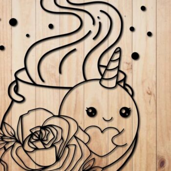 Intra απο ξύλο plywood 3mm-4mm πάχος – Πακέτο Paper Cut Mystical Unicorn Δίασταση  20x20 cm INTRAFABR-31185968 - Image 2
