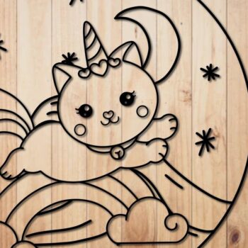 Intra απο ξύλο plywood 3mm-4mm πάχος – Πακέτο Paper Cut Mystical Unicorn Δίασταση  20x20 cm INTRAFABR-31185968 - Image 4