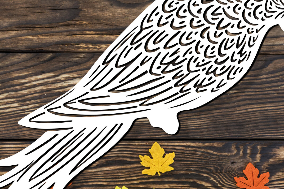 Intra απο ξύλο plywood 3mm-4mm πάχος – Paper Cut Parrot Bird Δίασταση  20x20 cm INTRAFABR-120072456