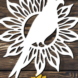 Intra απο ξύλο plywood 3mm-4mm πάχος – Paper Cut Parrot Bird Δίασταση  20x20 cm INTRAFABR-120072470