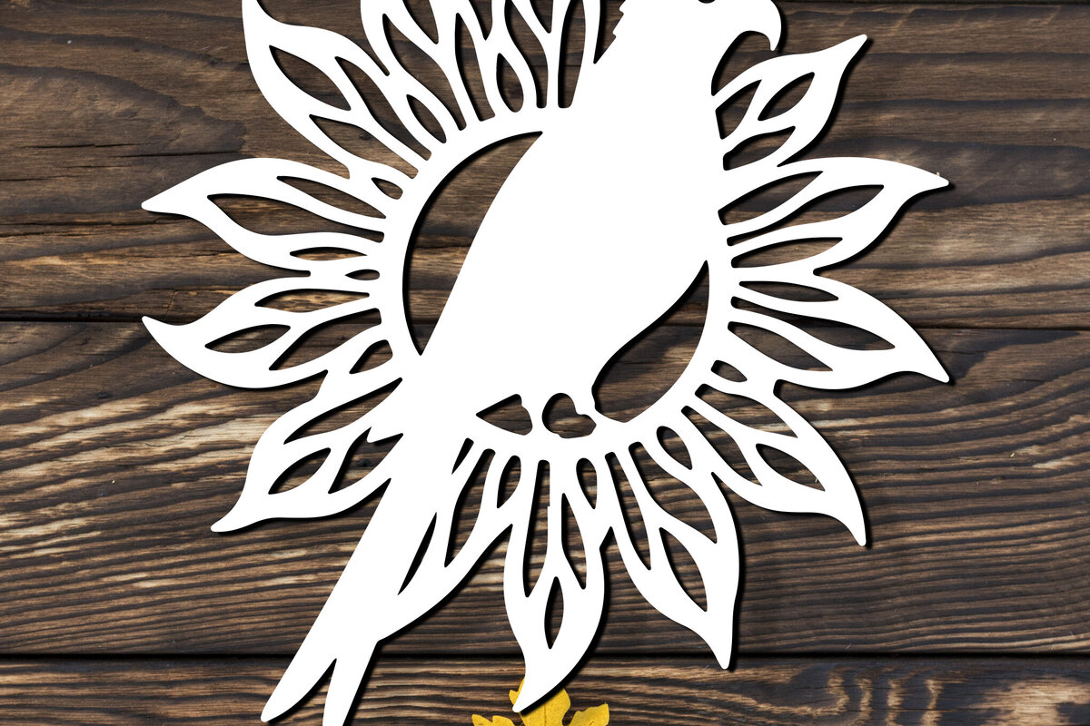 Intra απο ξύλο plywood 3mm-4mm πάχος – Paper Cut Parrot Bird Δίασταση  20x20 cm INTRAFABR-120072470