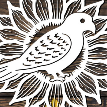 Intra απο ξύλο plywood 3mm-4mm πάχος – Paper Cut Parrot Bird Δίασταση  20x20 cm INTRAFABR-120072483 - Image 1