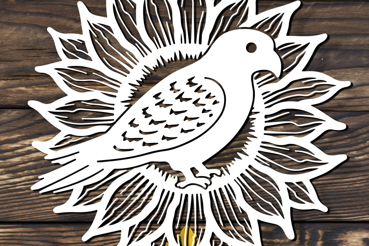 Intra απο ξύλο plywood 3mm-4mm πάχος – Paper Cut Parrot Bird Δίασταση  20x20 cm INTRAFABR-120072483