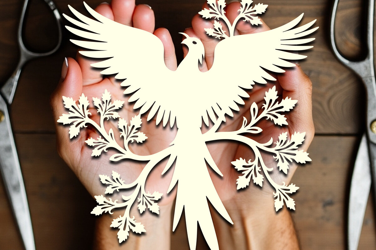 Intra απο ξύλο plywood 3mm-4mm πάχος – Paper Cut Parrot Bird Δίασταση  20x20 cm INTRAFABR-120031455