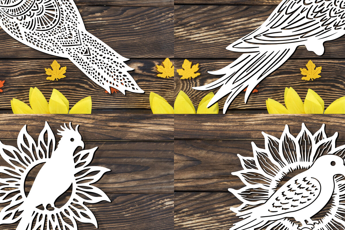 Intra απο ξύλο plywood 3mm-4mm πάχος – Πακέτο Paper Cut Parrot Bird Δίασταση  20x20 cm INTRAFABR-120266356