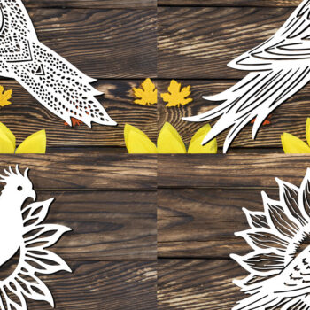 Intra απο ξύλο plywood 3mm-4mm πάχος – Πακέτο Paper Cut Parrot Bird Δίασταση  20x20 cm INTRAFABR-120398724 - Image 4