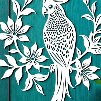 Intra απο ξύλο plywood 3mm-4mm πάχος – Πακέτο Paper Cut Parrot Bird Δίασταση  20x20 cm INTRAFABR-120398724 - Image 17