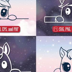 Intra απο ξύλο plywood 3mm-4mm πάχος – Paper Cut Peeking Unicorn Bundle Δίασταση  20x20 cm INTRAFABR-107612350