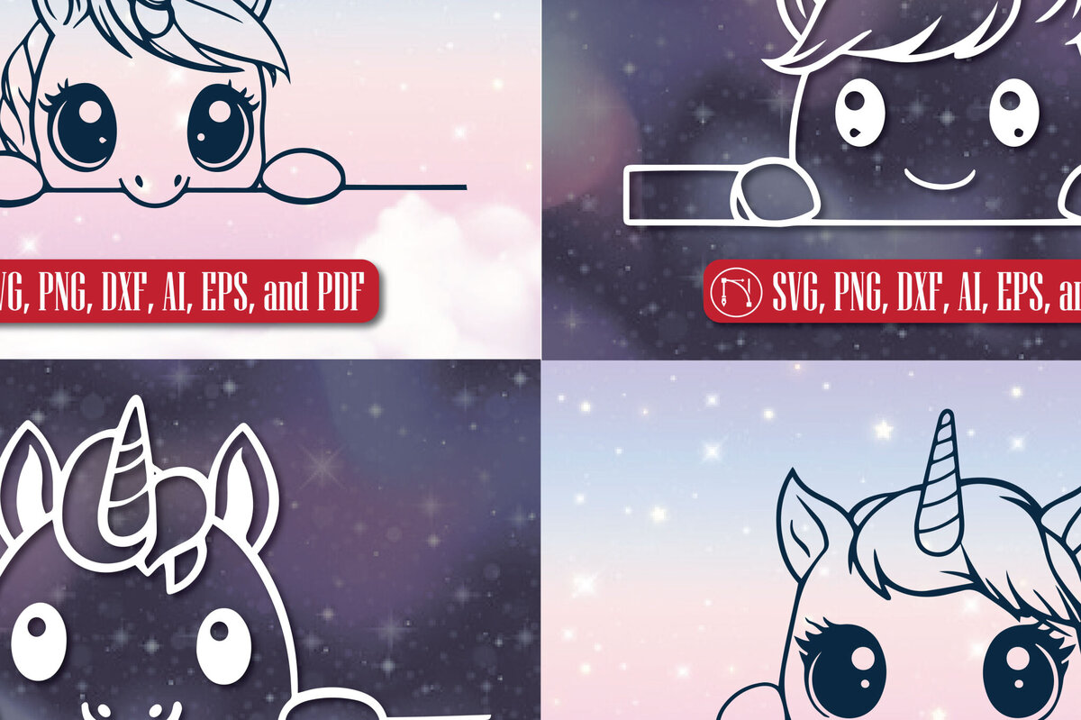 Intra απο ξύλο plywood 3mm-4mm πάχος – Paper Cut Peeking Unicorn Bundle Δίασταση  20x20 cm INTRAFABR-107612350