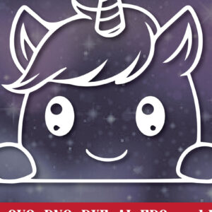 Intra απο ξύλο plywood 3mm-4mm πάχος – Paper Cut Peeking Unicorn Δίασταση  20x20 cm INTRAFABR-107612106