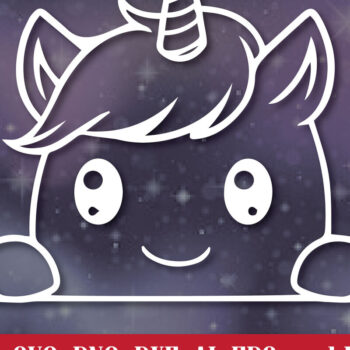 Intra απο ξύλο plywood 3mm-4mm πάχος – Paper Cut Peeking Unicorn Δίασταση  20x20 cm INTRAFABR-107612106 - Image 1