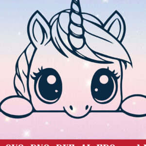 Intra απο ξύλο plywood 3mm-4mm πάχος – Paper Cut Peeking Unicorn Δίασταση  20x20 cm INTRAFABR-107611296