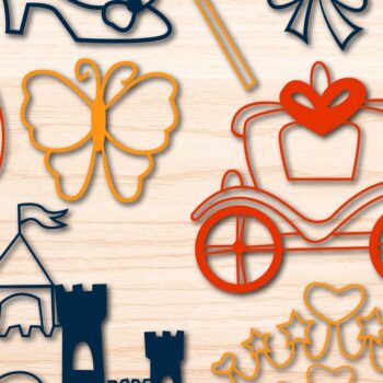 Intra απο ξύλο plywood 3mm-4mm πάχος – Paper Cut Princes Ornaments Bundle Δίασταση  20x20 cm INTRAFABR-76257198 - Image 1