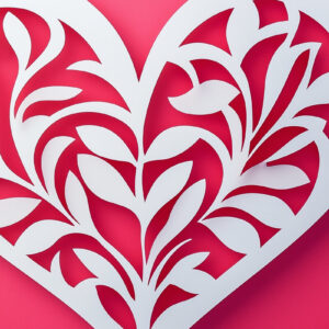 Intra απο ξύλο plywood 3mm-4mm πάχος – Κοπή χαρτιού Scalloped Heart Δίασταση  20x20 cm INTRAFABR-115545395