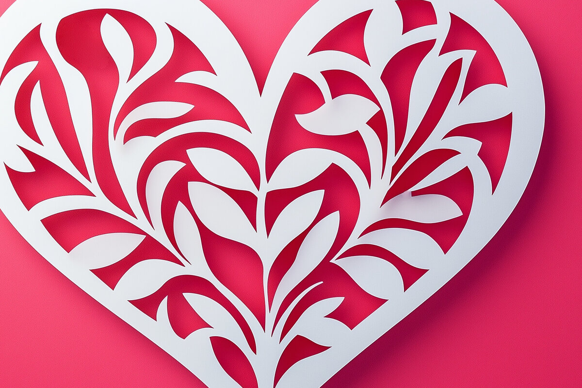 Intra απο ξύλο plywood 3mm-4mm πάχος – Κοπή χαρτιού Scalloped Heart Δίασταση  20x20 cm INTRAFABR-115545395