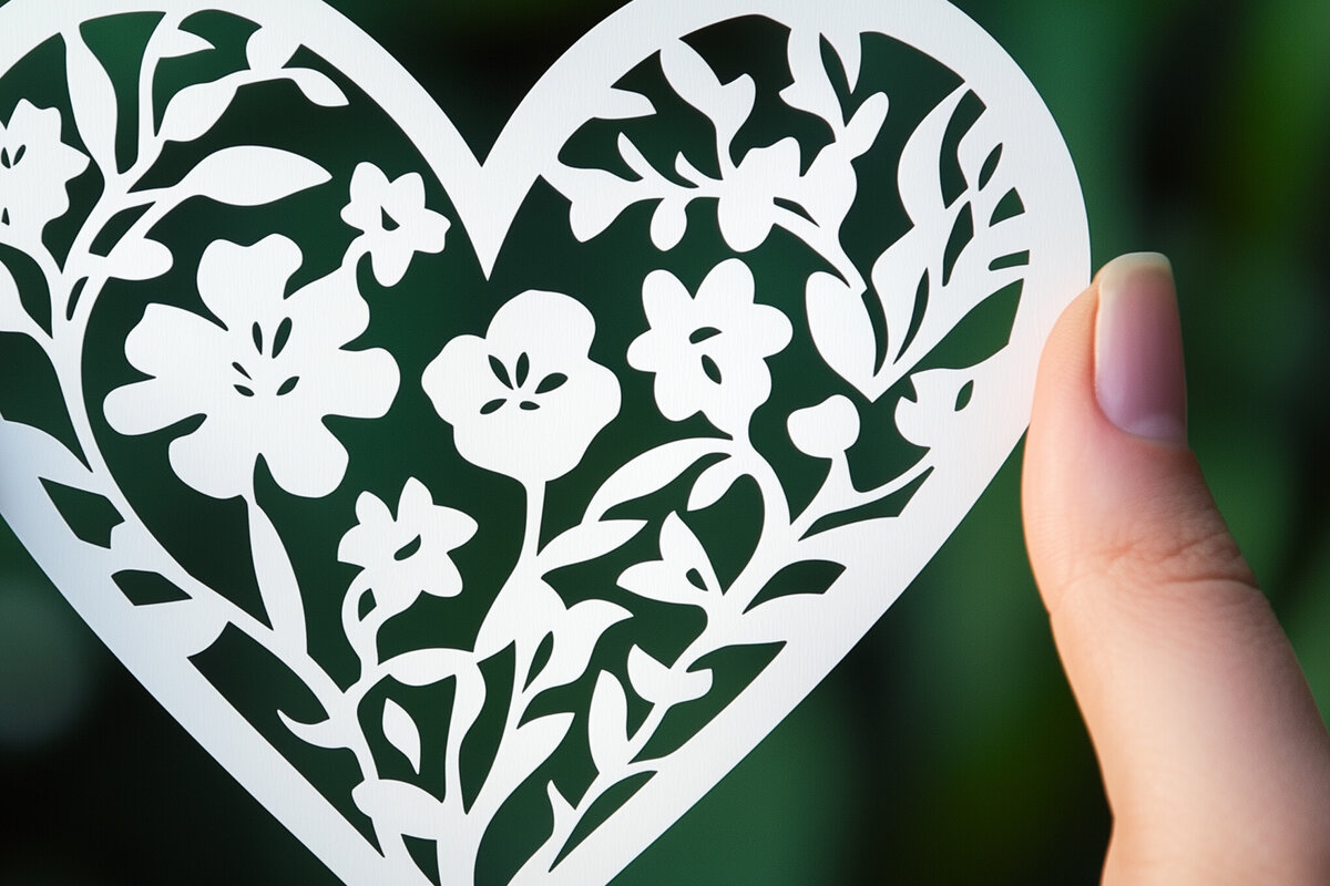 Intra απο ξύλο plywood 3mm-4mm πάχος – Κοπή χαρτιού Scalloped Heart Δίασταση  20x20 cm INTRAFABR-115547279