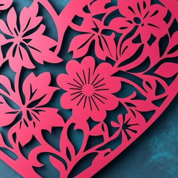 Intra απο ξύλο plywood 3mm-4mm πάχος – Κοπή χαρτιού Scalloped Heart Δίασταση 20x20 cm INTRAFABR-115547363 - Image 1