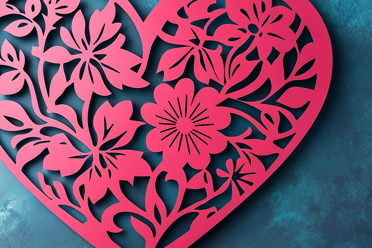 Intra απο ξύλο plywood 3mm-4mm πάχος – Κοπή χαρτιού Scalloped Heart Δίασταση  20x20 cm INTRAFABR-115547363