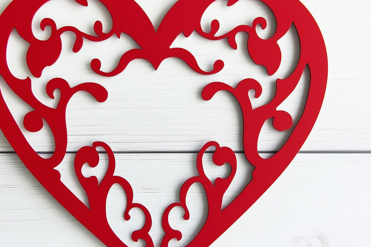 Intra απο ξύλο plywood 3mm-4mm πάχος – Κοπή χαρτιού Scalloped Heart Δίασταση  20x20 cm INTRAFABR-115547623