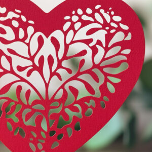 Intra απο ξύλο plywood 3mm-4mm πάχος – Κοπή χαρτιού Scalloped Heart Δίασταση  20x20 cm INTRAFABR-115547678