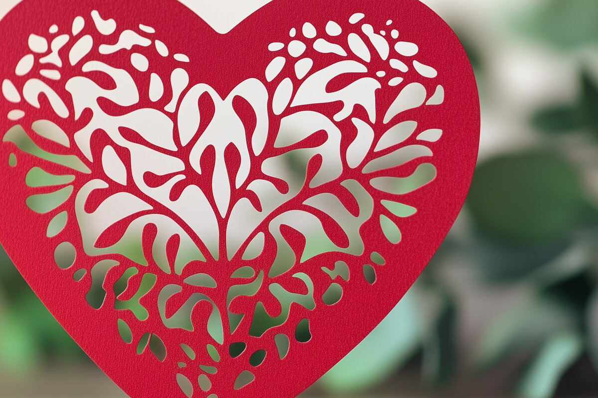 Intra απο ξύλο plywood 3mm-4mm πάχος – Κοπή χαρτιού Scalloped Heart Δίασταση  20x20 cm INTRAFABR-115547678