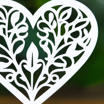 Intra απο ξύλο plywood 3mm-4mm πάχος – Κοπή χαρτιού Scalloped Heart Δίασταση  20x20 cm INTRAFABR-115547852 - Image 1