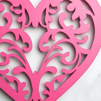 Intra απο ξύλο plywood 3mm-4mm πάχος – Κοπή χαρτιού Scalloped Heart Δίασταση  20x20 cm INTRAFABR-115548089 - Image 1