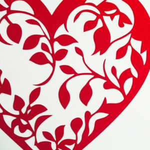 Intra απο ξύλο plywood 3mm-4mm πάχος – Κοπή χαρτιού Scalloped Heart Δίασταση  20x20 cm INTRAFABR-115545256