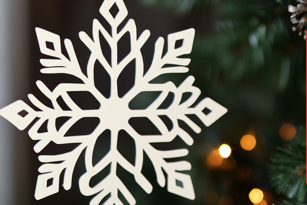 Intra απο ξύλο plywood 3mm-4mm πάχος – Χαρτοκομμένο στολίδι Snowflake Cut Fil Δίασταση  20x20 cm INTRAFABR-105917165