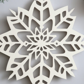 Intra απο ξύλο plywood 3mm-4mm πάχος – Χαρτοκομμένο στολίδι Snowflake Cut Fil Δίασταση  20x20 cm INTRAFABR-105912718 - Image 1