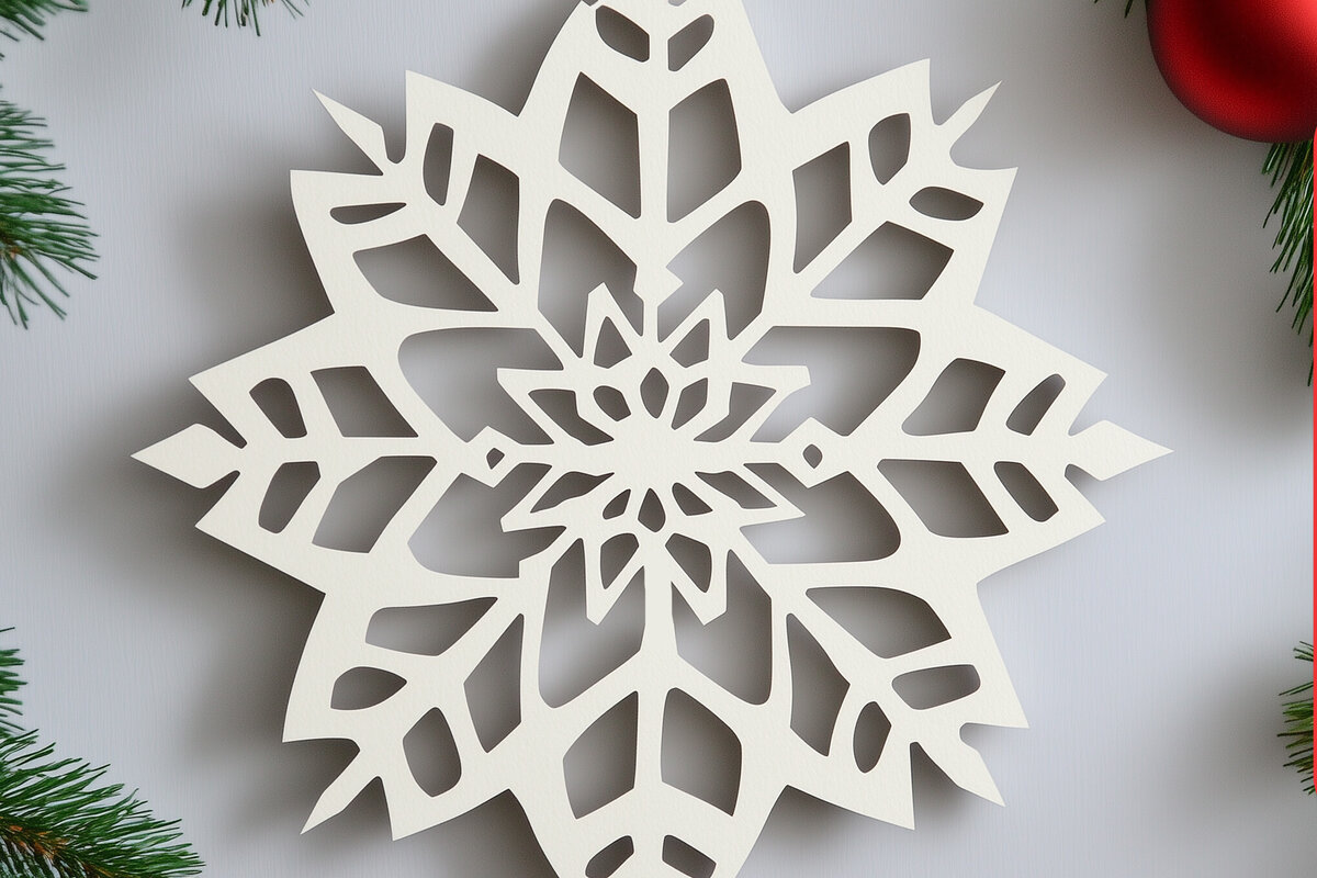 Intra απο ξύλο plywood 3mm-4mm πάχος – Χαρτοκομμένο στολίδι Snowflake Cut Fil Δίασταση  20x20 cm INTRAFABR-105912718