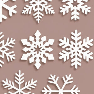 Intra απο ξύλο plywood 3mm-4mm πάχος – Αρχείο κομμένο σε χαρτί Snowflakes Δίασταση  20x20 cm INTRAFABR-108564117