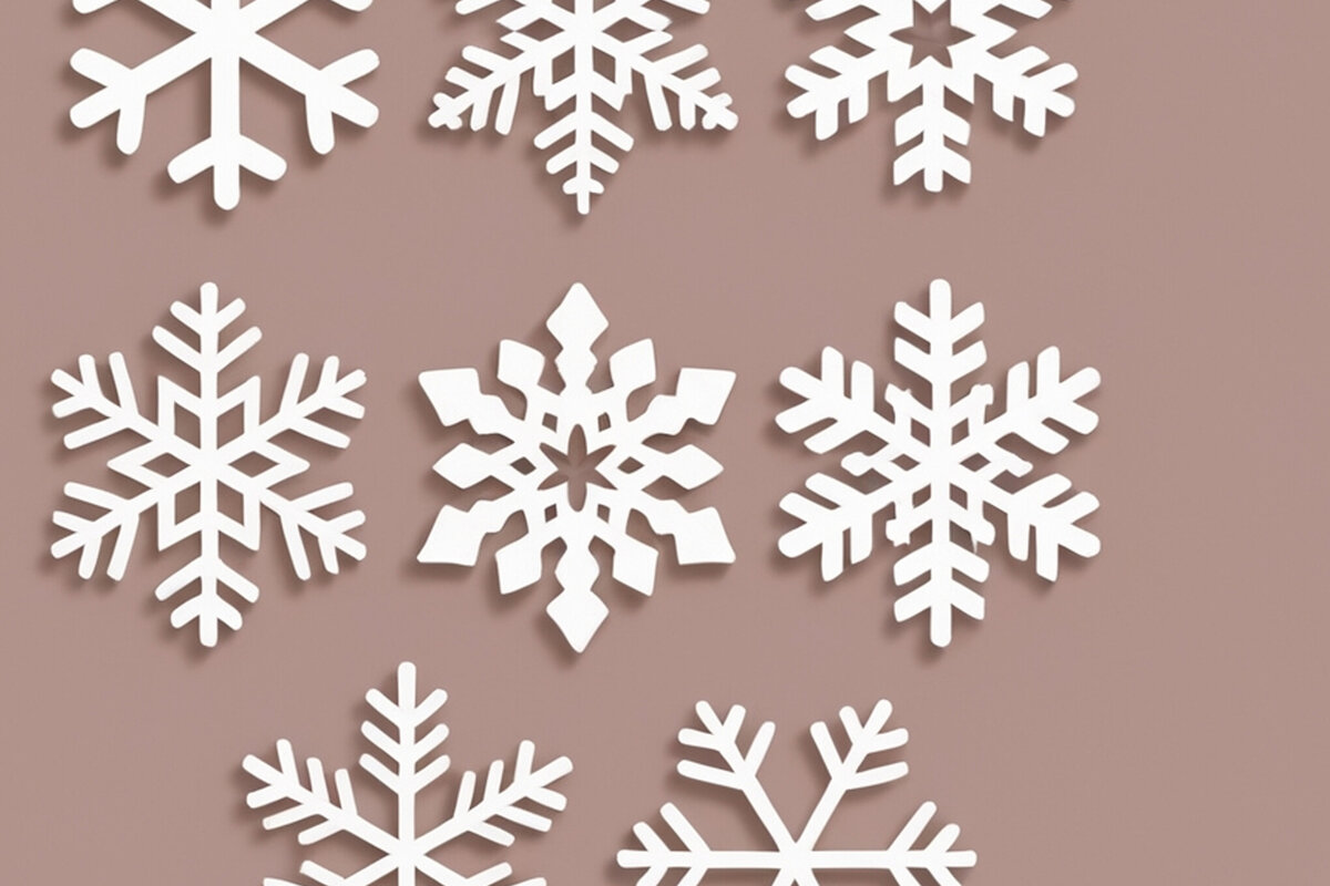 Intra απο ξύλο plywood 3mm-4mm πάχος – Αρχείο κομμένο σε χαρτί Snowflakes Δίασταση  20x20 cm INTRAFABR-108564117