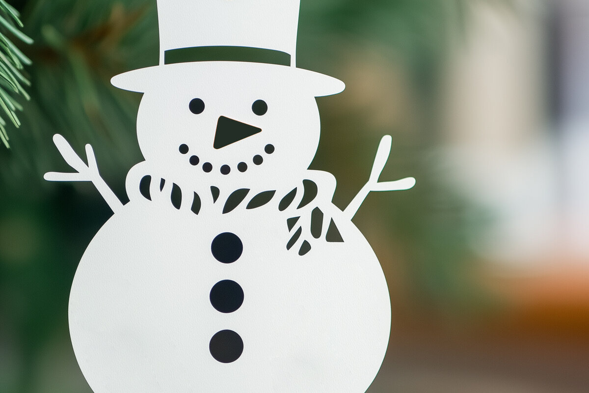 Intra απο ξύλο plywood 3mm-4mm πάχος – Paper Cut Snowman Δίασταση  20x20 cm INTRAFABR-107802912