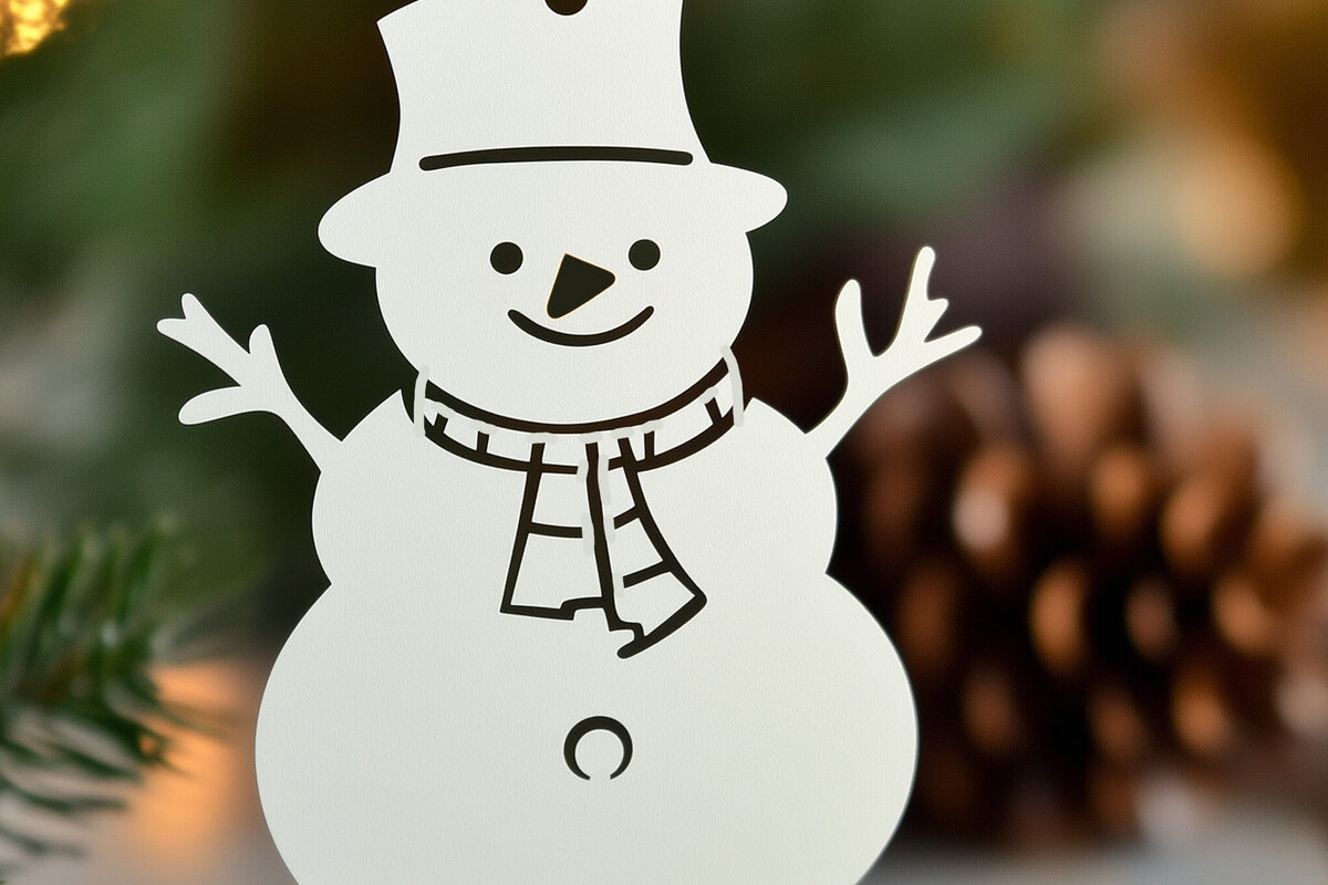 Intra απο ξύλο plywood 3mm-4mm πάχος – Paper Cut Snowman Δίασταση  20x20 cm INTRAFABR-107803082