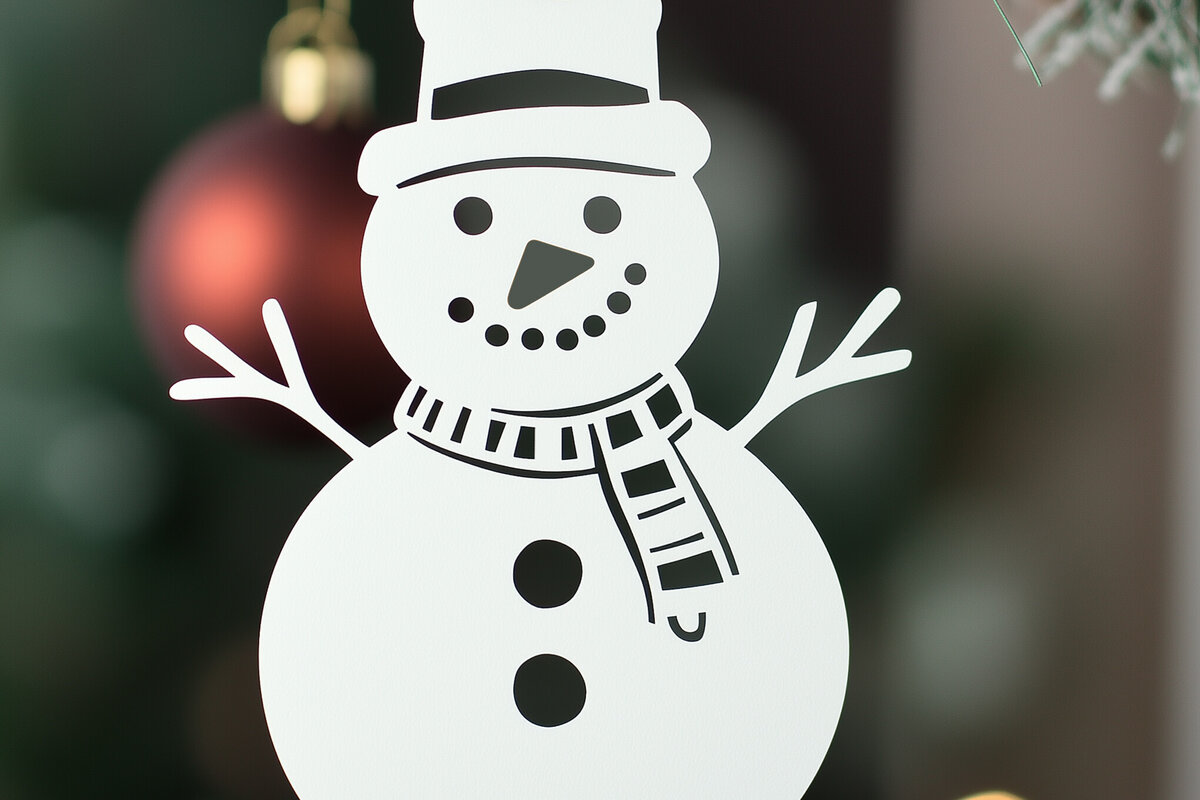 Intra απο ξύλο plywood 3mm-4mm πάχος – Paper Cut Snowman Δίασταση  20x20 cm INTRAFABR-107801084