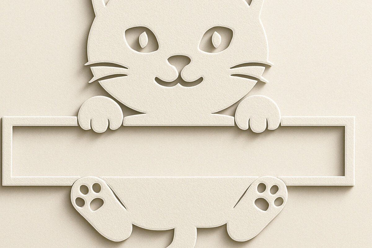 Intra απο ξύλο plywood 3mm-4mm πάχος – Κοπή χαρτιού Split Cat Monogram Cut Fil Δίασταση  20x20 cm INTRAFABR-120015740