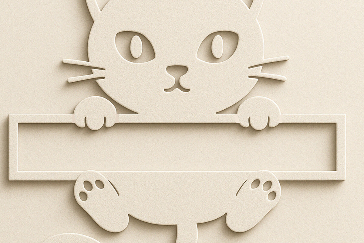 Intra απο ξύλο plywood 3mm-4mm πάχος – Κοπή χαρτιού Split Cat Monogram Cut Fil Δίασταση  20x20 cm INTRAFABR-120016290