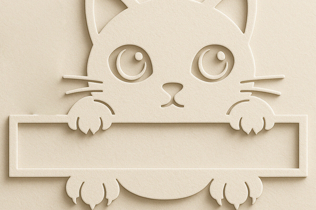 Intra απο ξύλο plywood 3mm-4mm πάχος – Κοπή χαρτιού Split Cat Monogram Cut Fil Δίασταση  20x20 cm INTRAFABR-120017076