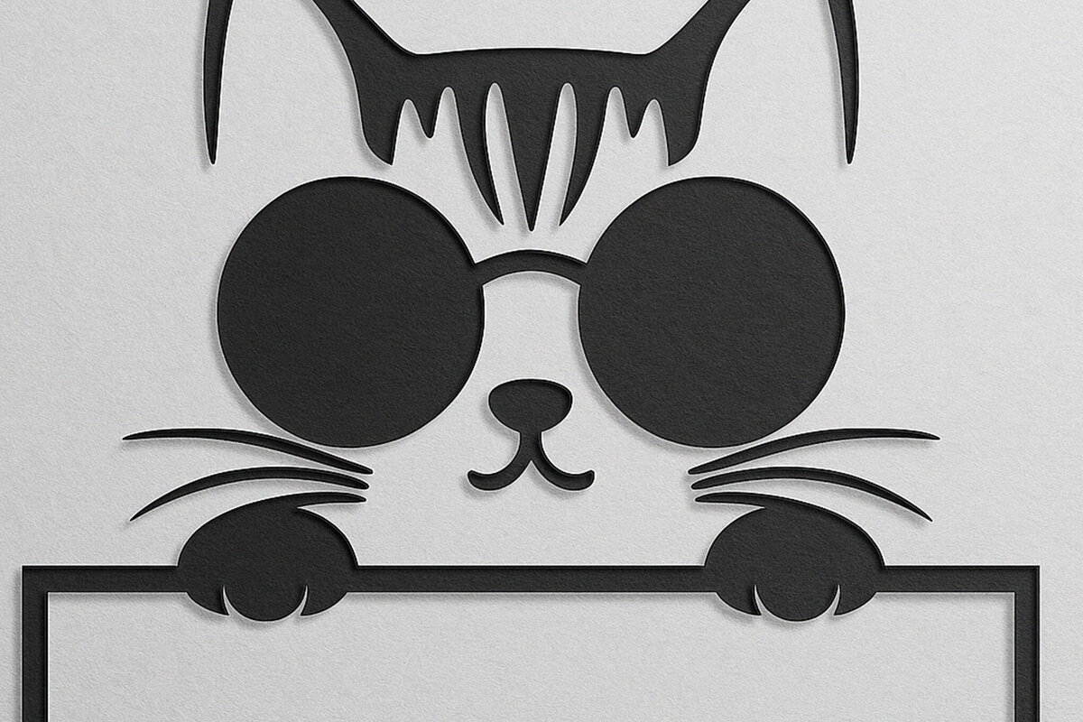 Intra απο ξύλο plywood 3mm-4mm πάχος – Κοπή χαρτιού Split Cat Monogram Cut Fil Δίασταση  20x20 cm INTRAFABR-120030257