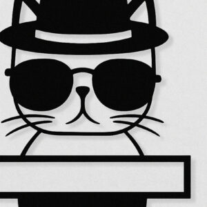 Intra απο ξύλο plywood 3mm-4mm πάχος – Paper Cut Split Cat Monogram Δίασταση 20x20 cm INTRAFABR-120028389